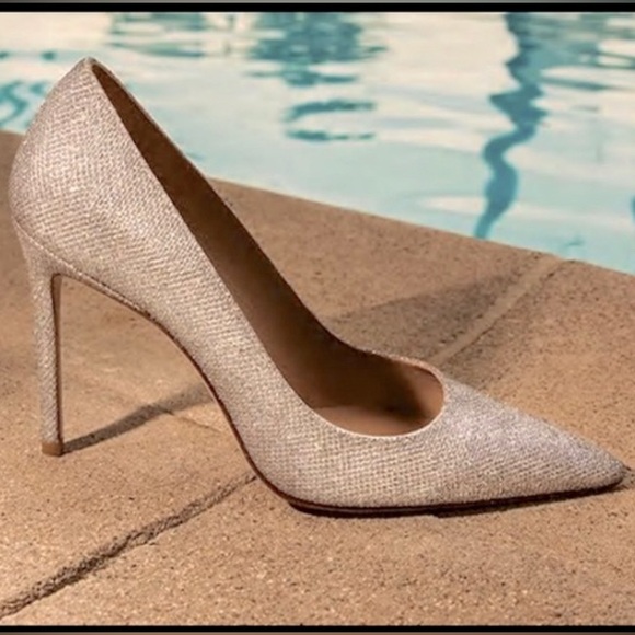 Gold sparkle Stuart Weitzman heels - Picture 3 of 7